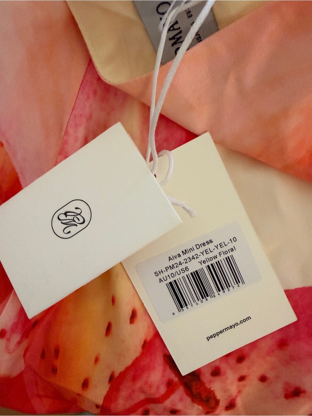 Peppermayo White Mini Chemise with Pink & Orange Floral - Picture 4 of 4
